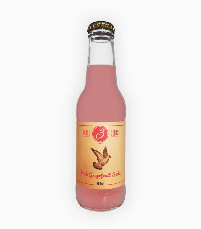 THREE CENTS PINK GRAPEFRUIT SODA